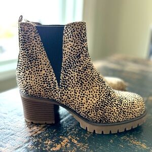 Altared State Leopard Print Heeled Boots size 6.5